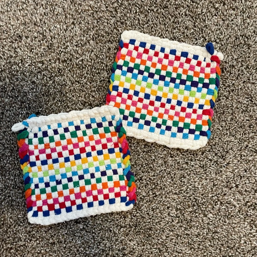 2 Colorful Handmade Pot Holders - Picture 1 of 2